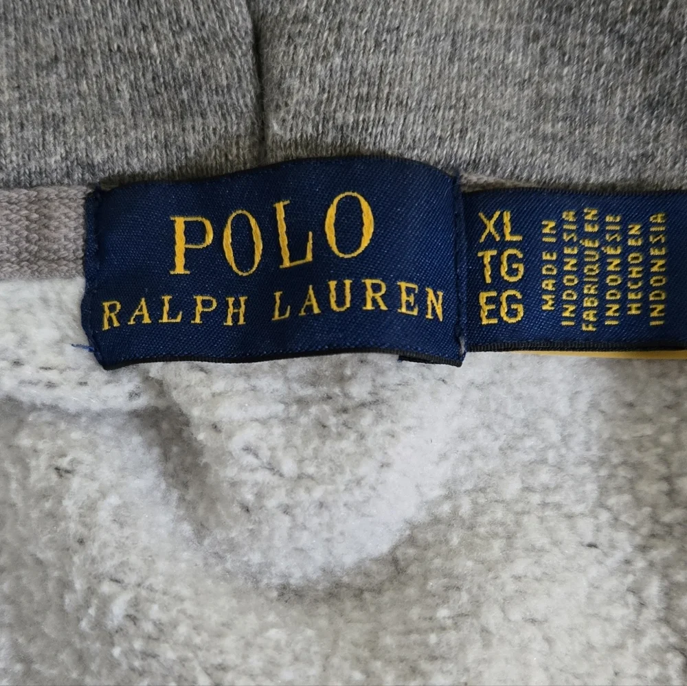 Polo Ralph Lauren Heather Gray Zip Up Sweatshirt Hoodie Size XL - Picture 11 of 11
